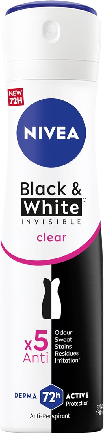 Nivea Women Antiperspirant Spray, Black & White Invisible Protection Original, 150ml