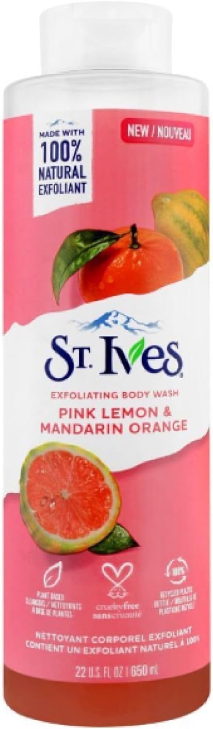 St Ives Exfoliating Body Wash Pink Lemon & Mandarin Orange 650ml 22 fl oz