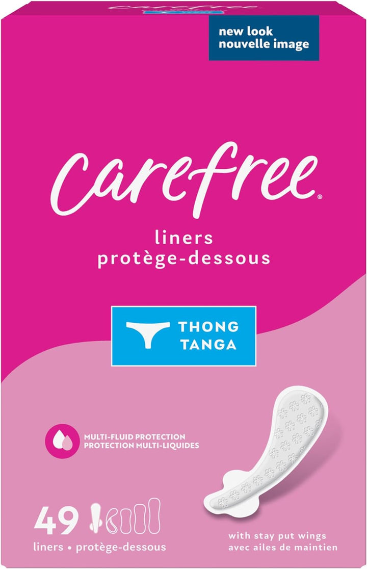 Carefree Thong Regular Unscented Liner, 49 Ounce
