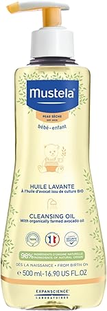 Mustela Baby Cleansing Oil - Natural Avocado, Cold Cream, Beeswax & Shea Butter- 500ml