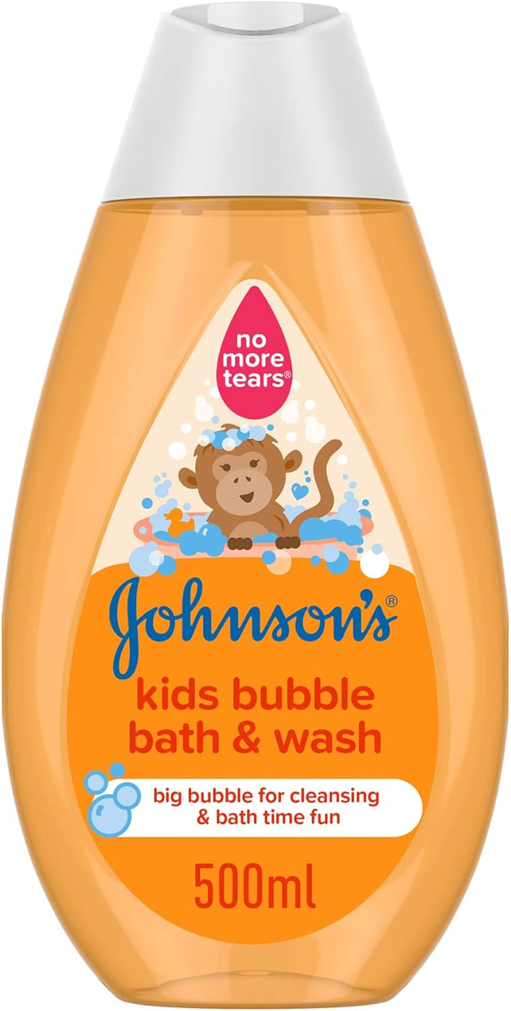 Johnson's Baby Toddler & Kids Bubble Bath & Wash. NO MORE TEARS formula, gentle to the eyes as pure water and gently cleanses baby’s skin without drying, 500ml
