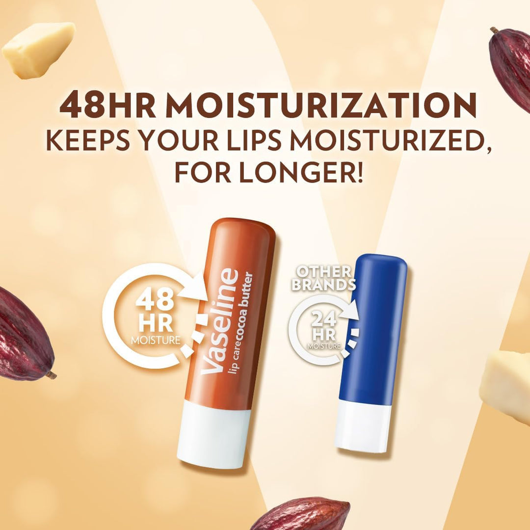 Vaseline Lip Therapy Cocoa Butter Lip Balm With Pure Jelly| Cocoa Butter & Shea Butter For Soft & Glowing Lips| Nourishes &