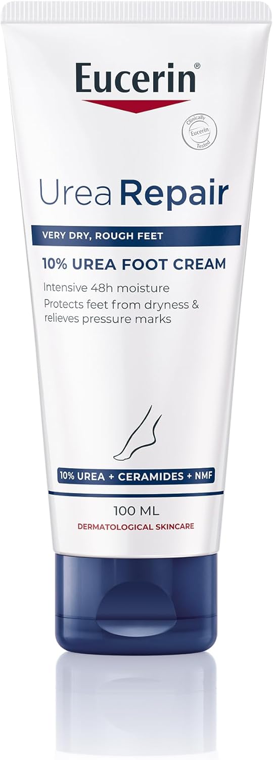 Eucerin UreaRepair Plus 10% Urea Foot Cream with Ceramide, Smoothes Callouses and Thickened Heels, Feet Care for Very Dry, Suitable for Mature & Diabetic Skin, 100ml