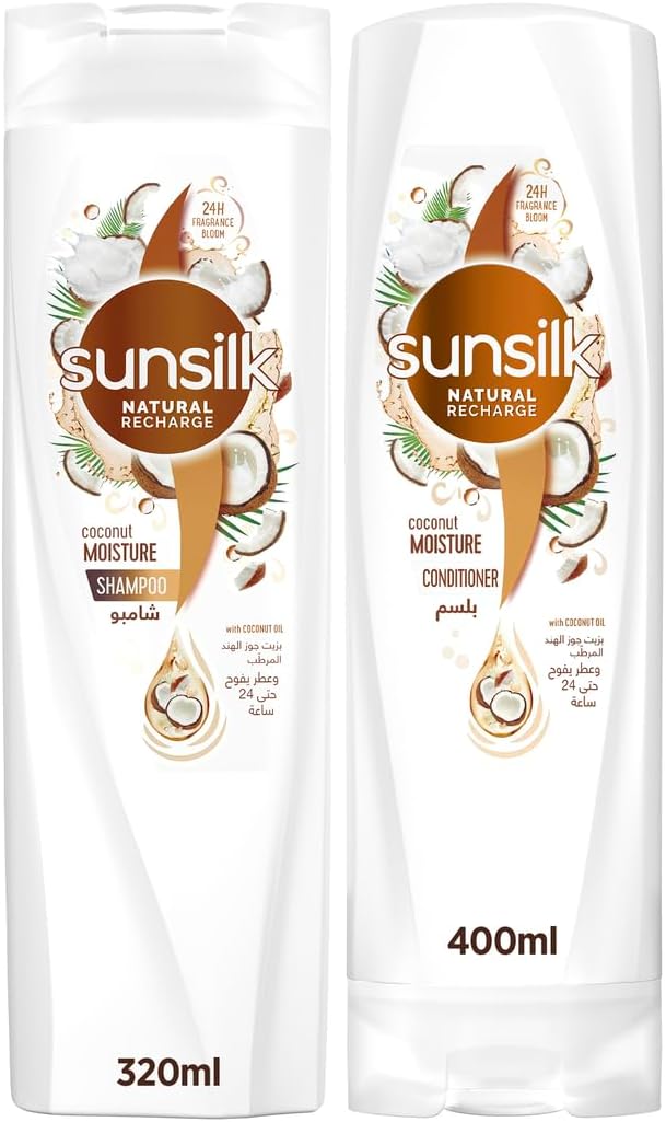 Sunsilk Naturals Shampoo & Conditioner, with Natural Coconut Oil, 400ml + 320ml