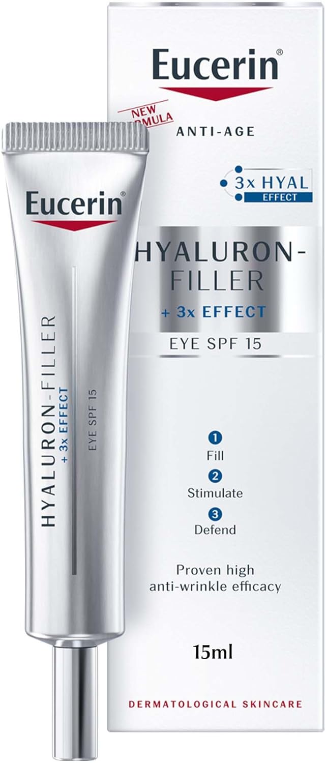 Eucerin Hyaluron Filler Anti-Aging Eye Cream with Hyaluronic Acid, Reduces Eye Wrinkles, 15ml