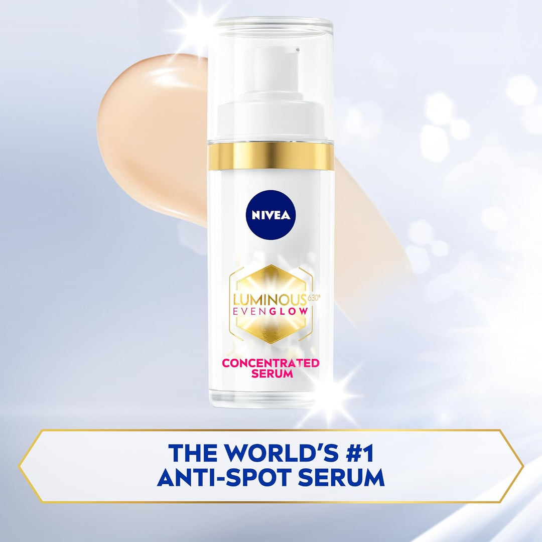 Nivea LUMINOUS630 Even Glow Concentrated Face Serum, Reduces Spots in 2 Weeks, Brighter and Glowing Complexion, 30ml