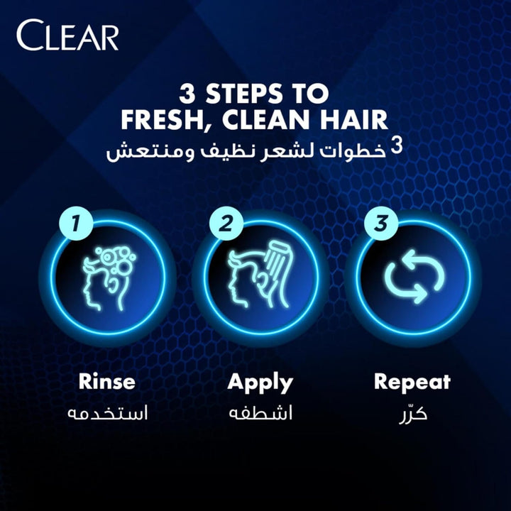 Clear Anti-Dandruff Shampoo, for dandruff prone & itchy scalp, Deep Cleanse purifies and nourishes the scalp, 2 x 350ml