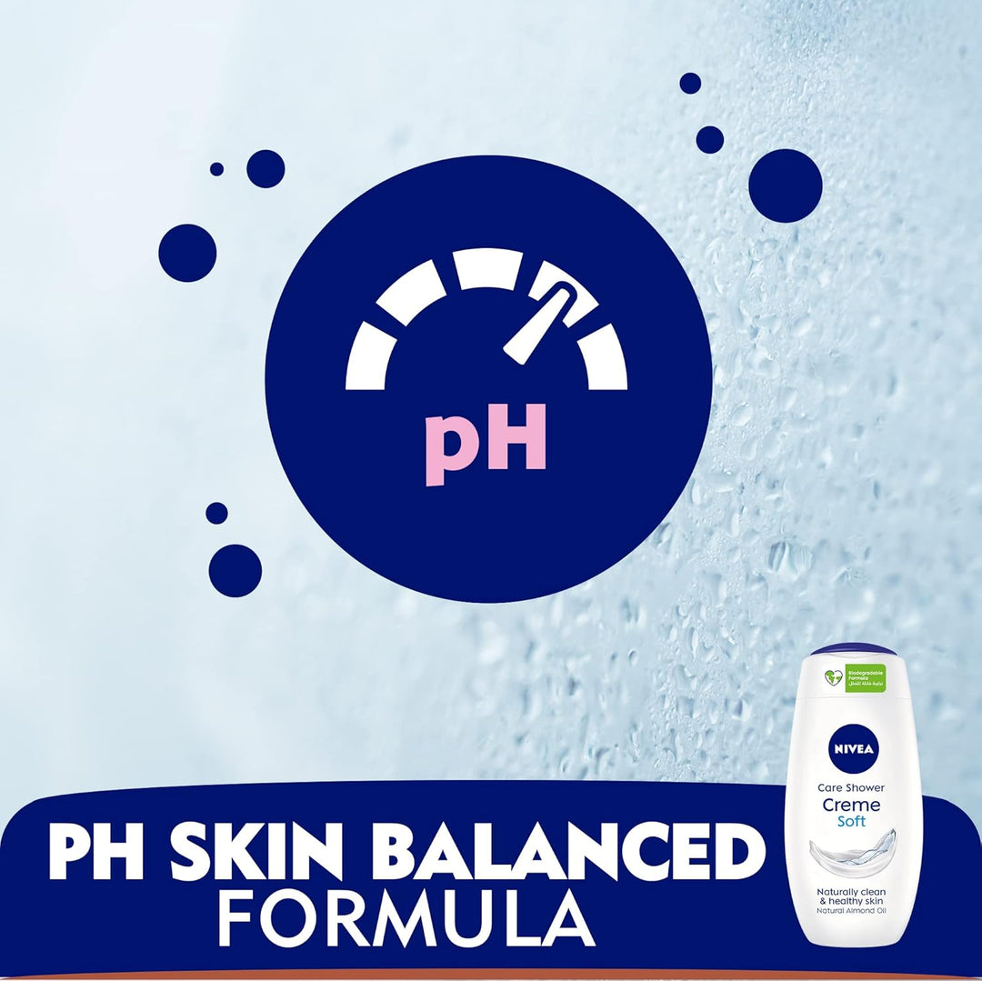 Nivea Shower Gel Body Wash, Cleansing Creme Soft Almond Oil Mild Scent, 250ml