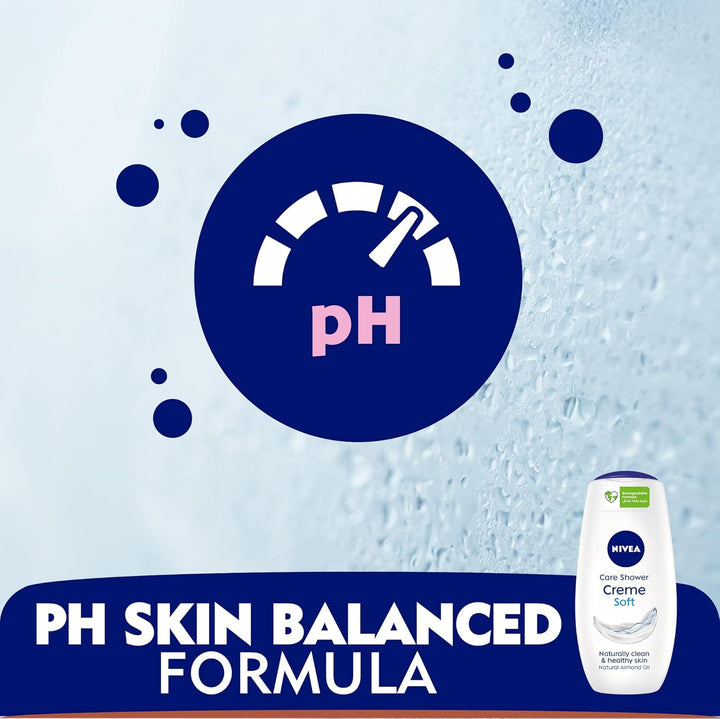 Nivea Shower Gel Body Wash, Cleansing Creme Soft Almond Oil Mild Scent, 250ml