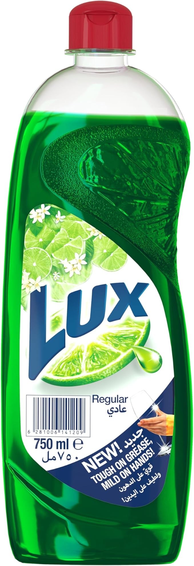 Lux Dishwash Liquid, for sparkling clean dishes, Regular, tough on grease & mild on hands, 750ml