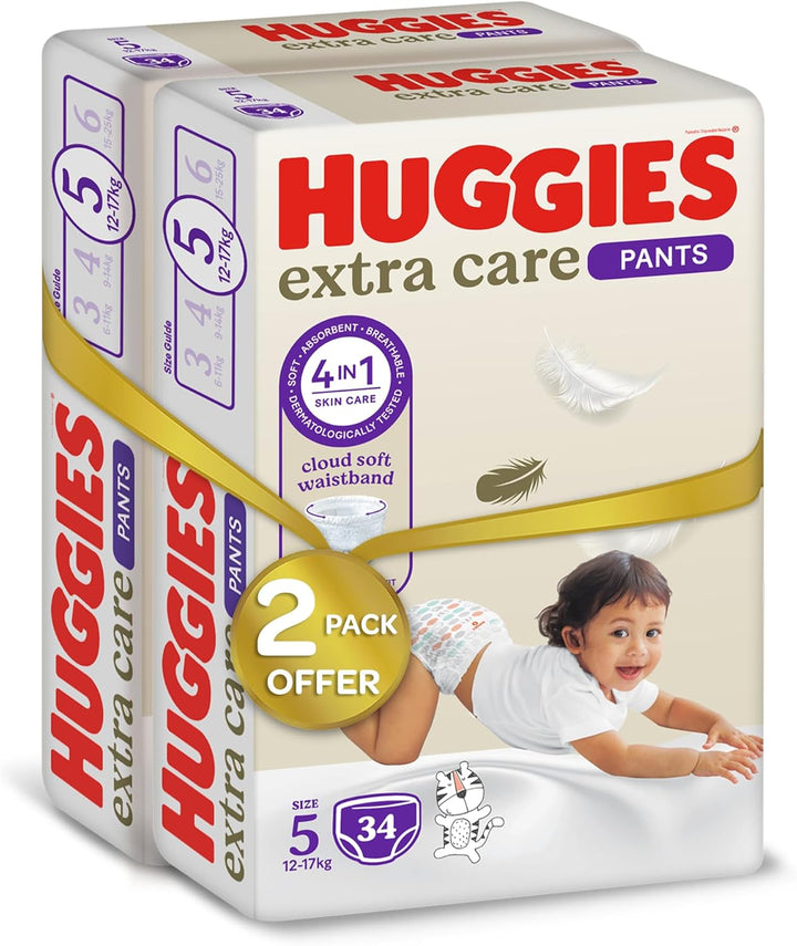 Huggies, Extra Care Culottes, Size 5, 12-17 kg, Mega Pack, 68 Diaper Pants
