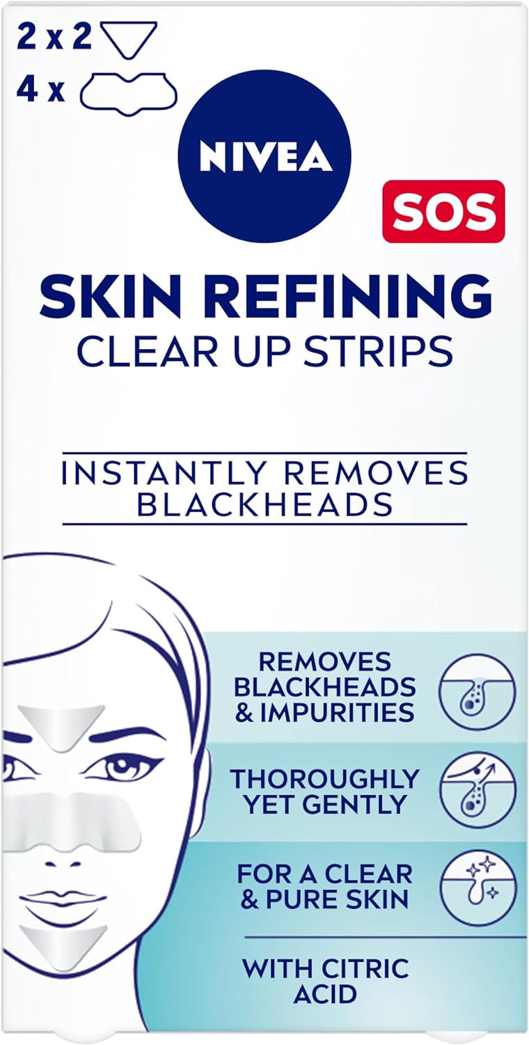 Nivea Face Strips, Skin Refining Clear-Up, Citrid Acid, 6 strips