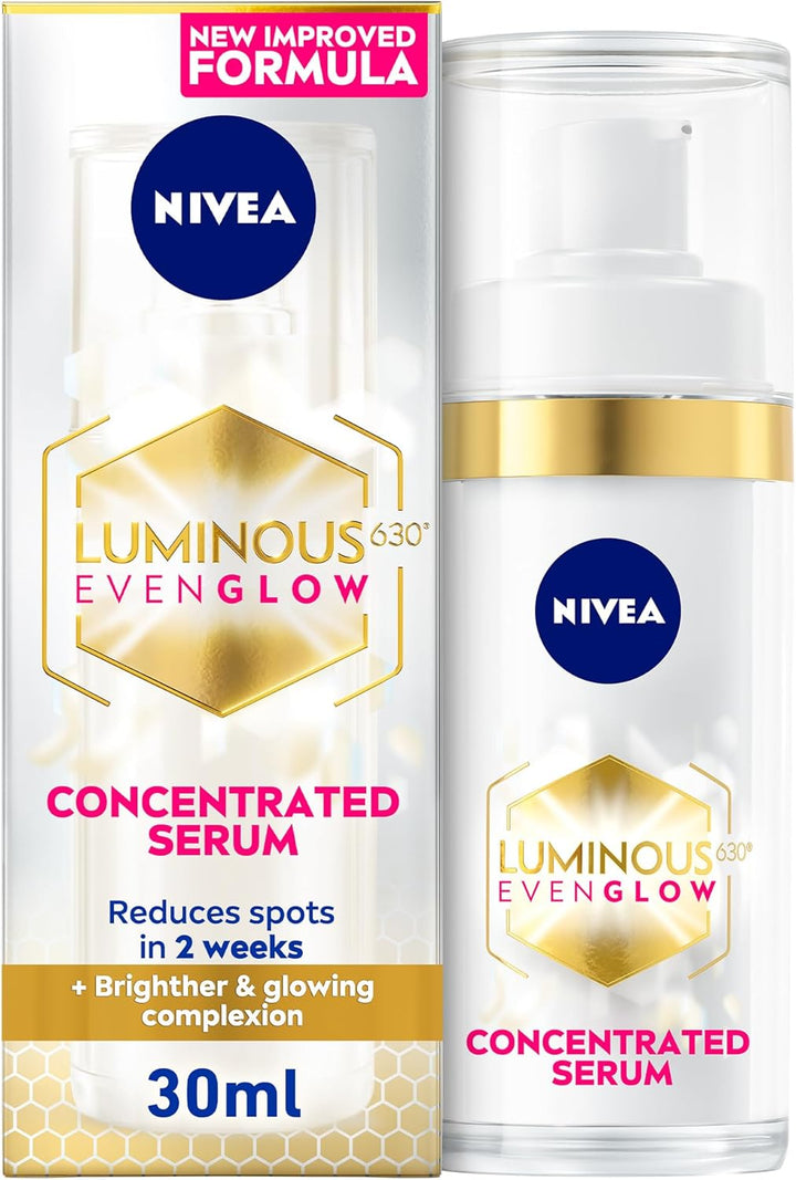 Nivea LUMINOUS630 Even Glow Concentrated Face Serum, Reduces Spots in 2 Weeks, Brighter and Glowing Complexion, 30ml