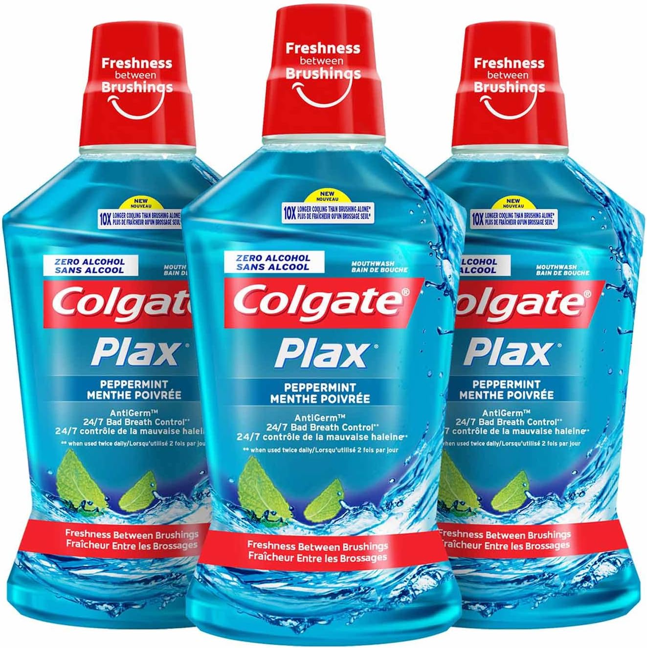 Colgate Plax Peppermint Mint Mouthwash, 500 ml (Pack of 3)