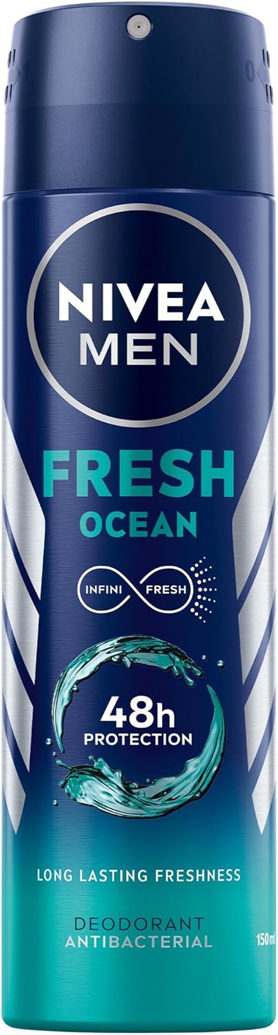 MEN Deodorant Spray for Men, Fresh Ocean Aqua Scent, 150ml