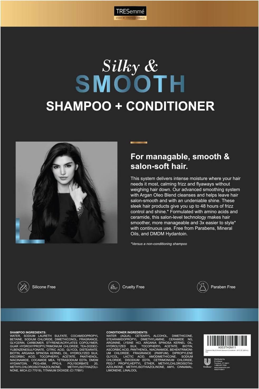 TRESemme Silky & Smooth + Argan Oleo Blend Conditioner 828ml 28 fl oz