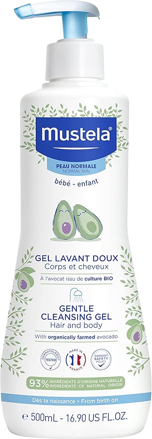 Mustela Cleansing & Hydration Essentials - Baby Skincare & Bath Time Essentials - Natural & Plant Based - 3 Items Set