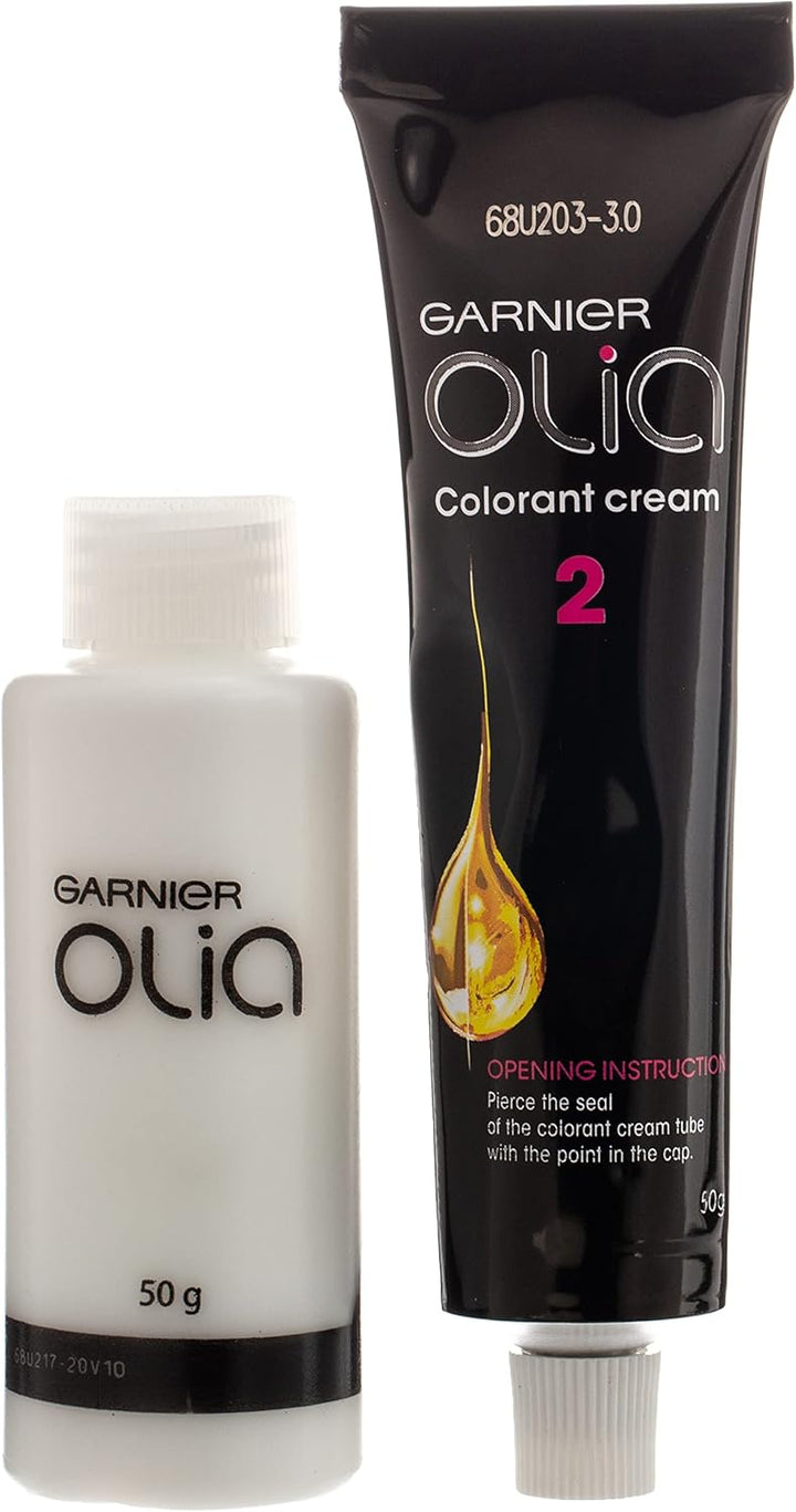 Garnier Olia 3.0 Soft Black, No Ammonia Permanent Hair Color With 60% Oils