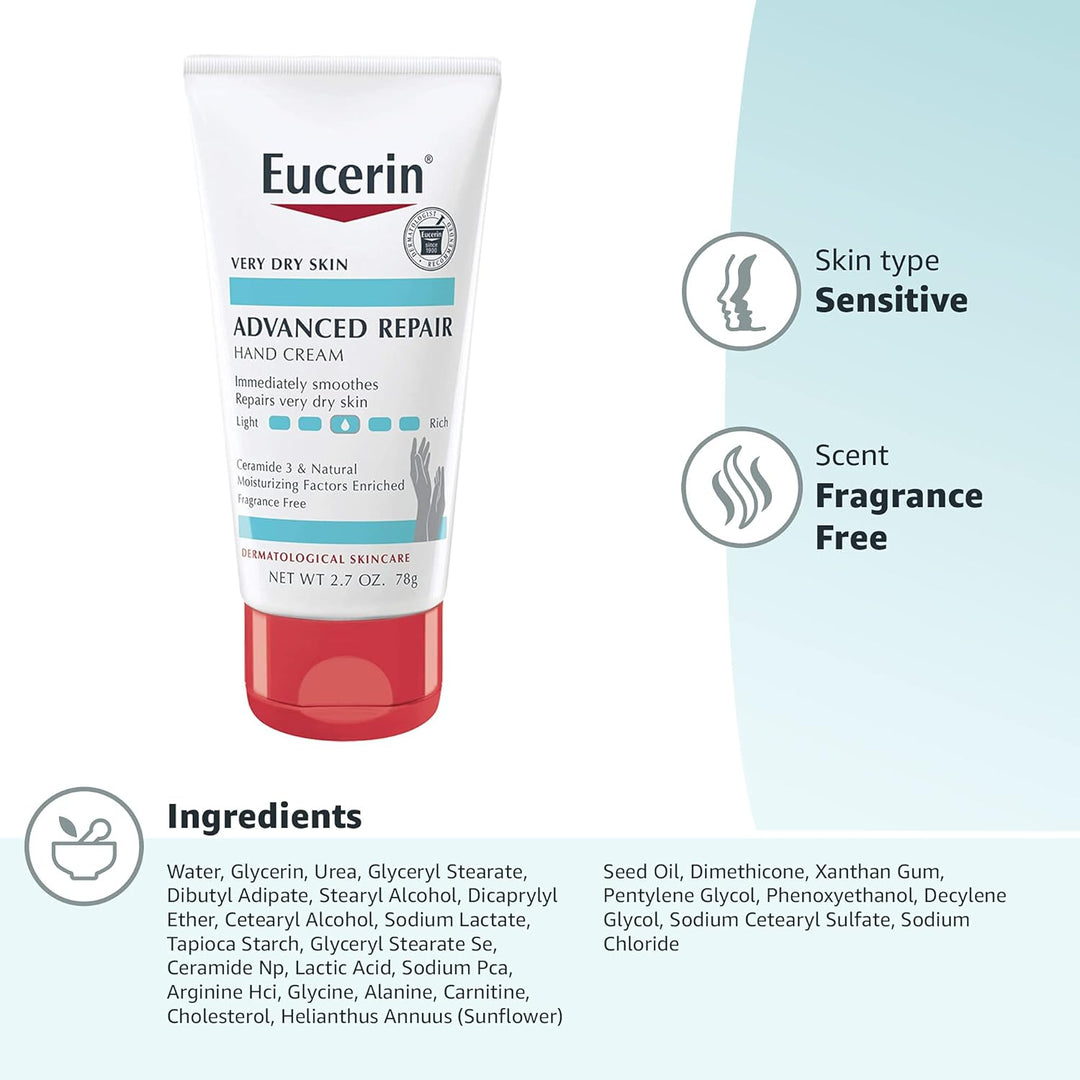 Eucerin Advanced Repair Hand Creme, 2.7 Ounce