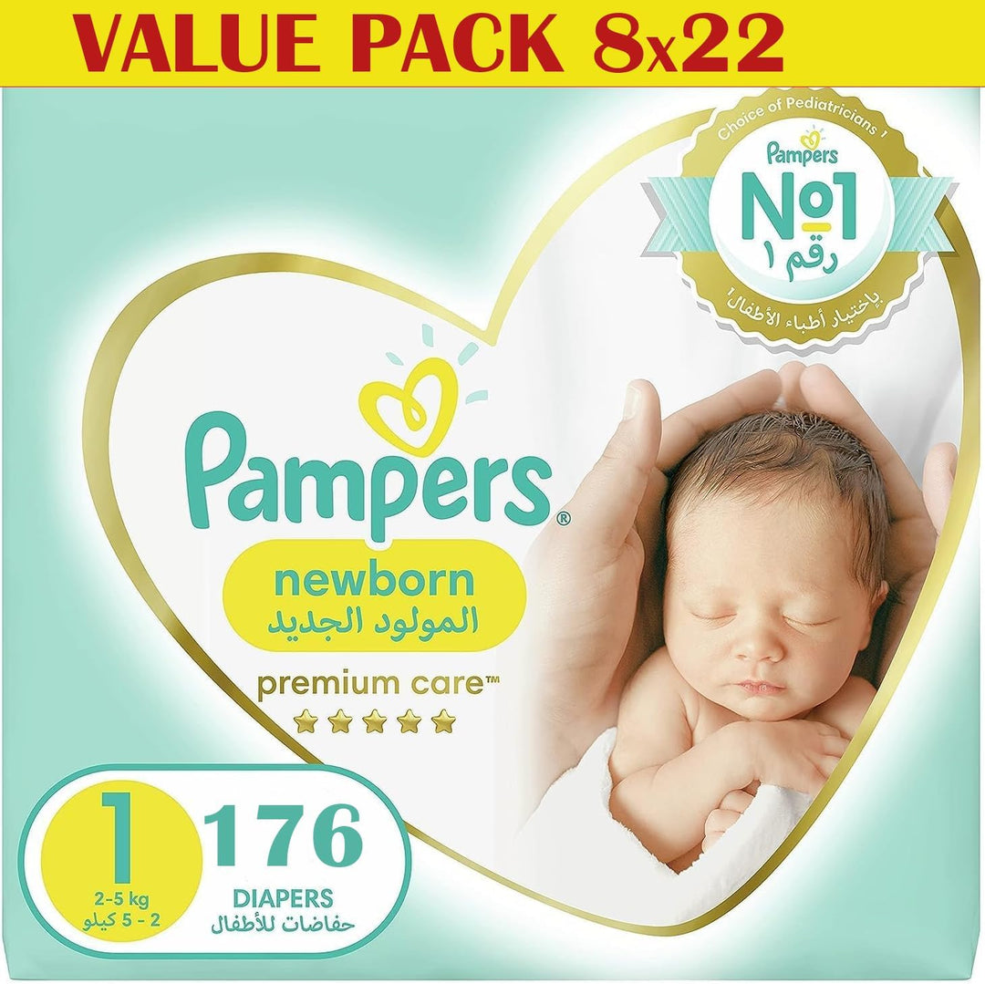 Pampers Premium Care New Born 1-22 Pc,Set of 8