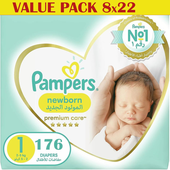 Pampers Premium Care New Born 1-22 Pc,Set of 8