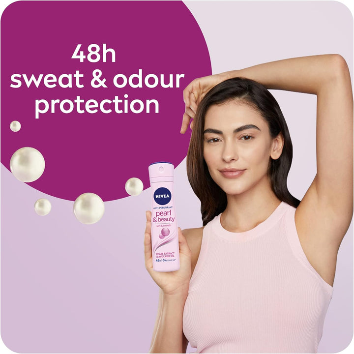 Nivea Antiperspirant Roll-on for Women, Pearl & Beauty Pearl Extracts, 2x150ml