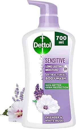 Dettol Sensitive Showergel & Bodywash, for Effective Germ Protection & Personal Hygiene, 700ml