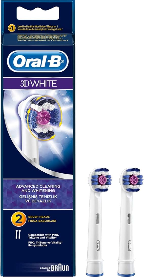 Oral-B 3D White Replacement Brush Head 2 Count