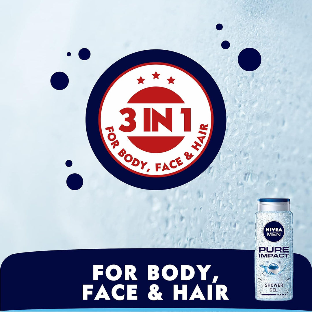 MEN 3in1 Shower Gel, Power Fresh 24h Fresh Effect Citrus Scent, 2x500ml