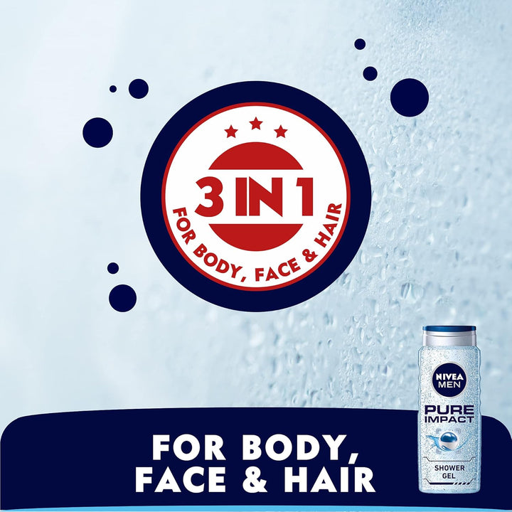 MEN 3in1 Shower Gel, Power Fresh 24h Fresh Effect Citrus Scent, 2x500ml