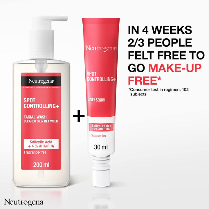 Neutrogena Facial Wash Spot Controlling+, Clearer Skin In 1 Week, 200ml