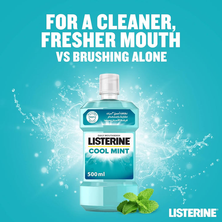 Listerine Cool Mint Mouthwash, Pack of 2x500ml