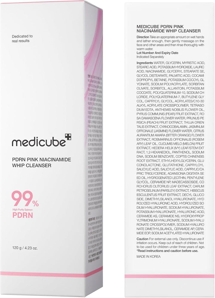 medicube PDRN Marshmallow Whip Cleanser | Face Wash, Cleansing Foam for Pore Care & Uneven Skin Tone | Gentle Daily Deep Cleansing | Hydrating and Nourishing Facial Cleanser | Korean Skincare