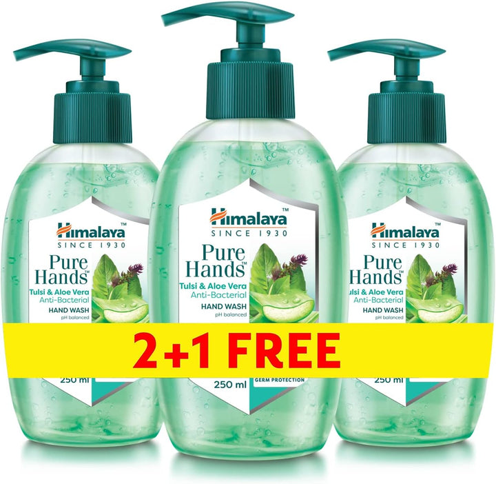 Himalaya Purehands Hand Wash Soap Tulsi & Aloe Vera Effectively Protects Hands from Germs -3x250ml