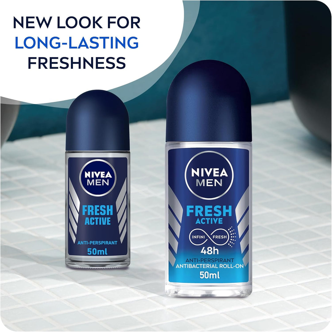 MEN Antiperspirant Roll-on for Men, Fresh Active Fresh Scent, 50ml