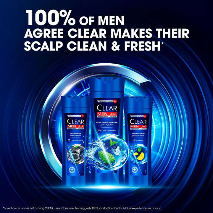 CLEAR Shampoo for men, anti-dandruff shampoo, Cool Sport Menthol, 100% Dandruff-free hair & Nourished Scalp, 200ml