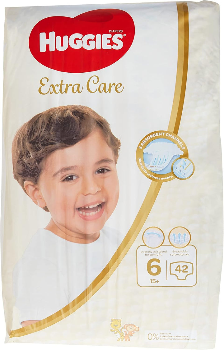 Huggies Extra Care, Size 6, 15+ kg, Super Mega Pack, 126 Diapers