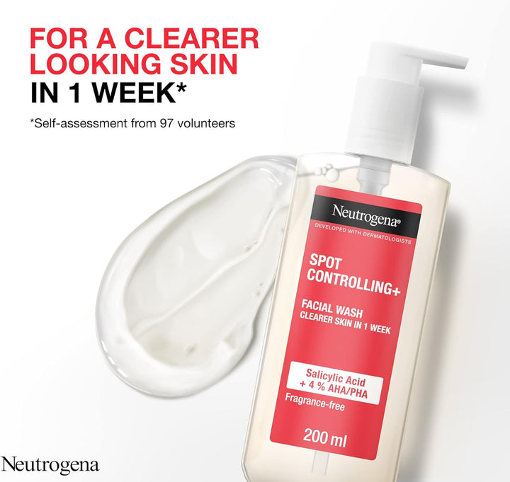 Neutrogena Facial Wash Spot Controlling+, Clearer Skin In 1 Week, 200ml