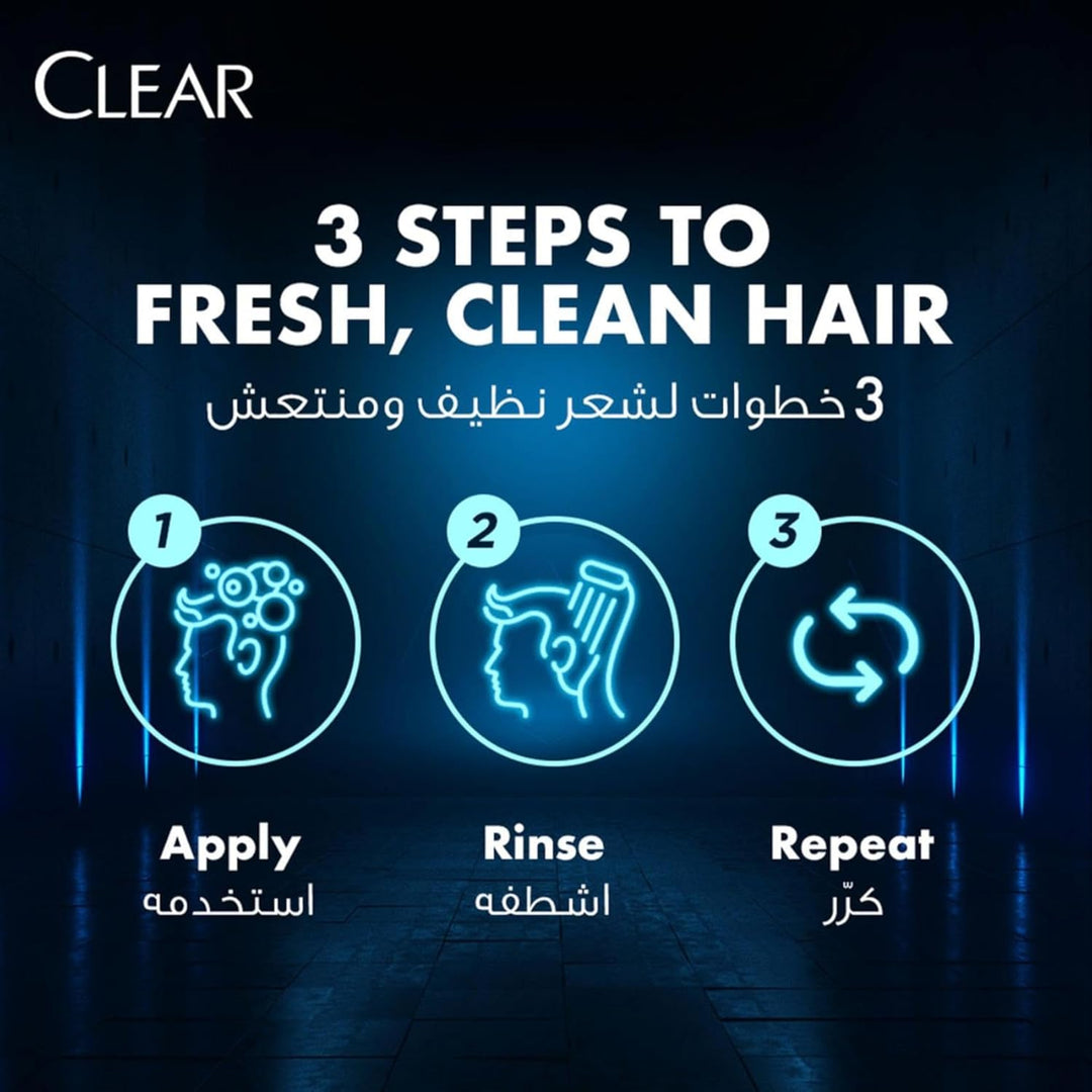 CLEAR Men Anti-Dandruff Shampoo, for dandruff prone scalp, Cool Sport Menthol gives cooling sensation, 2 x 350ml
