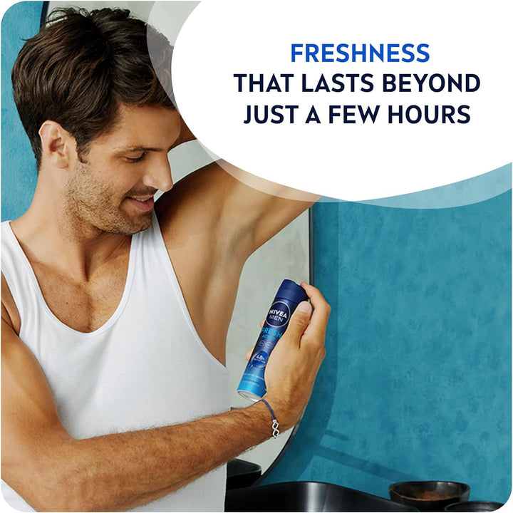 Nivea MEN Antiperspirant Spray for Men, Fresh Active Fresh Scent, 150ml