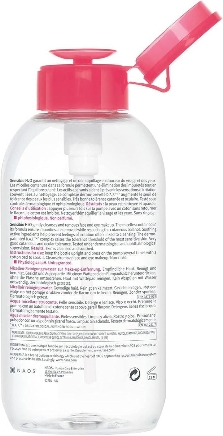 Sensibio H2O Make-Up Removing Micellar Water - Sensitive Skin, 500ml