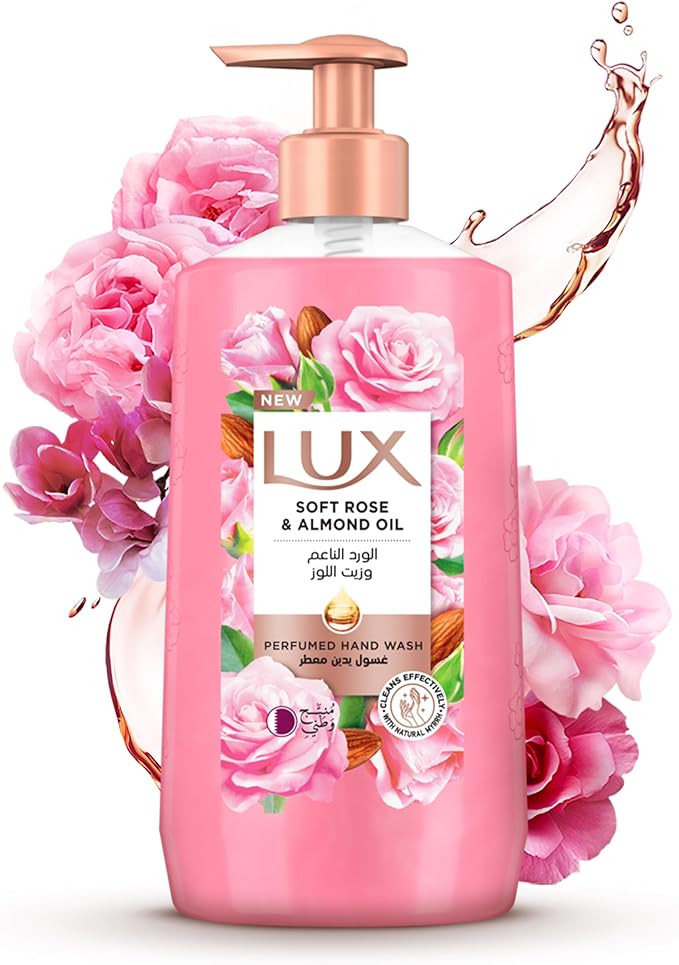 LUX Perfumed Liquid Hand Wash, Soft Rose, with Almond Oil & Glycerin, for Fragrant, Soft and Clean Hands, 500ml