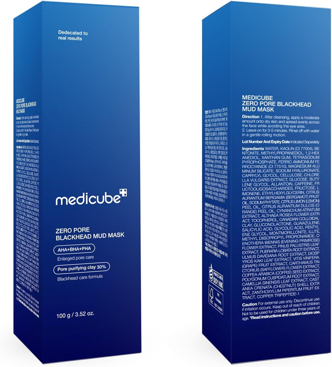 medicube Zero Pore Blackhead Mud Facial Mask - Skin Cooling & Pore Tightening - 3 Minute Quick Dry Formula with AHA, BHA, PHA, and Pore-Purifying Clay - Korean Mud Mask 3.52 oz
