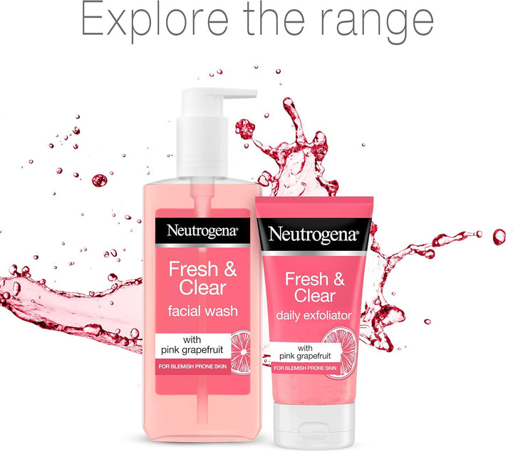 NEUtrogena, Fresh & Clear Daily Exfoliator, Pink Grapefruit and Vitamin C, Blemish Prone Skin, 150Ml