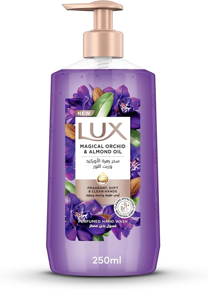 LUX Perfumed Liquid Hand Wash, Magical Orchid, with Almond Oil & Glycerin, for Fragrant, Soft and Clean Hands