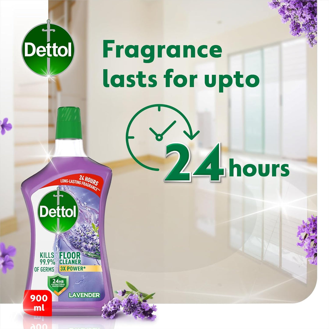 Dettol Antibacterial Power Floor Cleaner, Lavender, 900ml