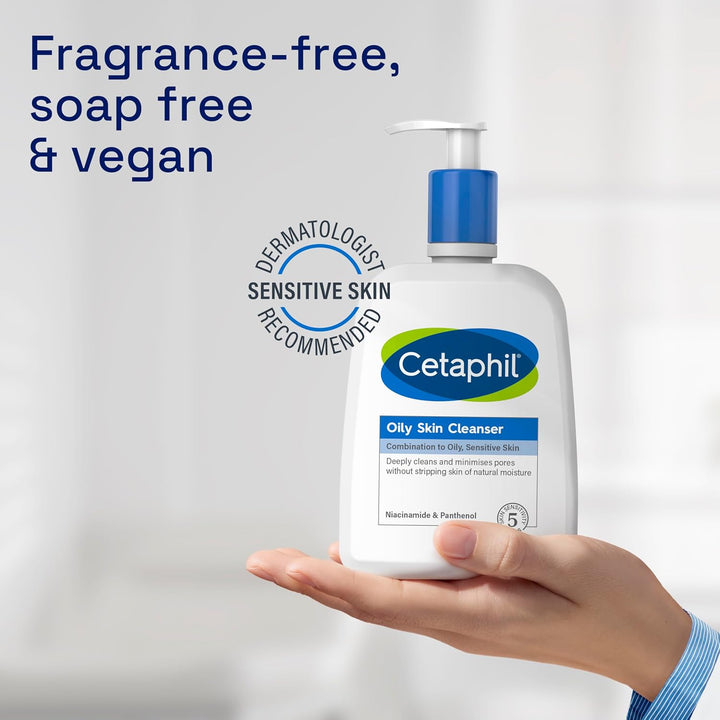 CetaPhil Oily Skin Cleanser 473ml, Foaming, Soap Free Gel Formula For Oily Combination Skin, Removes Excess Oil And Dirt With Niacinamide, Vegan