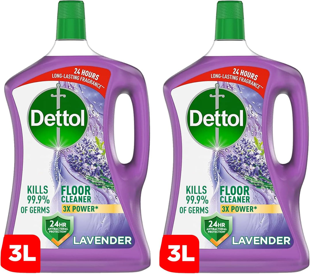 Dettol Antibacterial Power Floor Cleaner Lavender Scent, 3L x 2