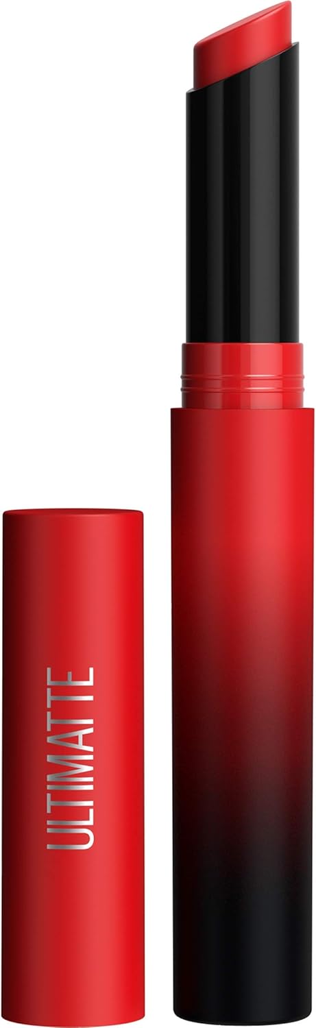 Maybelline New York Color Sensational Ultimatte Matte Lipstick, More Ruby, Ruby Red, 0.06 oz