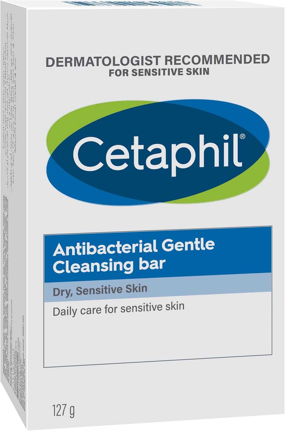Cetaphil Antibacterial Gentle Cleansing Bar, Daily Face & Body Wash for Men & Women, Dry and Sensitive Skin, Unscented, 127g